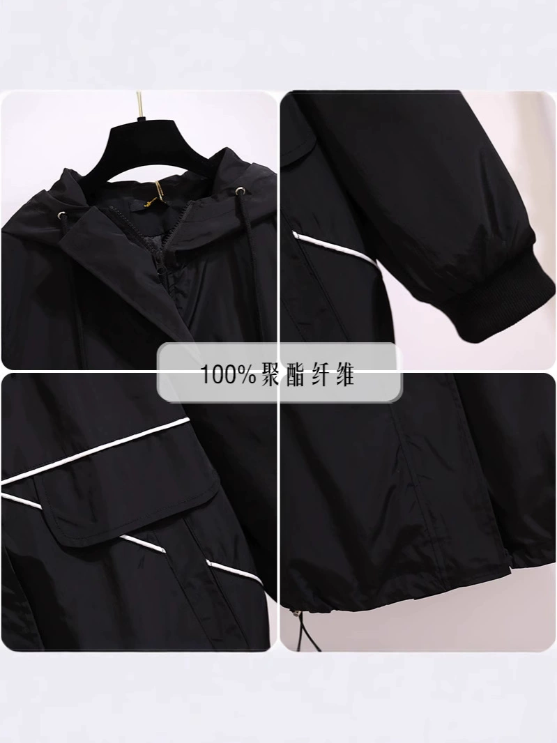 Trench coat, demi-season windproof keep warm jacket, plus size