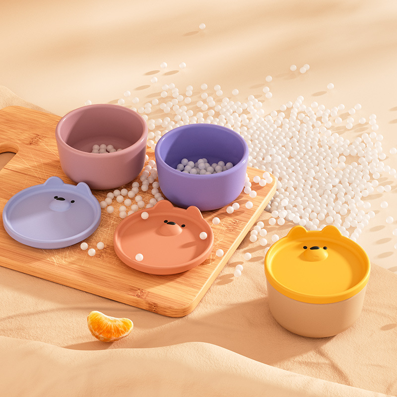 硅胶辅食碗亲子餐厅宝宝米糊水果零食迷你碗儿童餐具带盖防摔便携