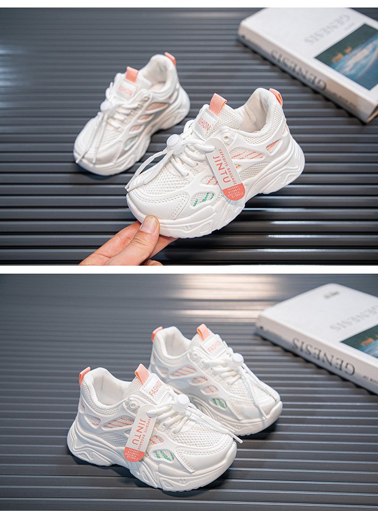 Atmungsaktive Mädchen Sneaker Aus Mesh, Leichte Schulturnschuhe_voghion.com