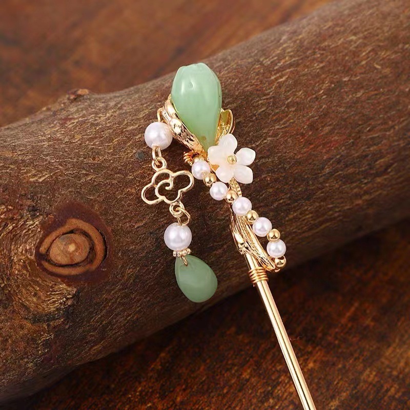 Linglan temporada ~ de alto grado paso horquilla estilo antiguo elegante palillos verano Bola de hadas cabeza accesorios para el cabello Hanfu Accesorios