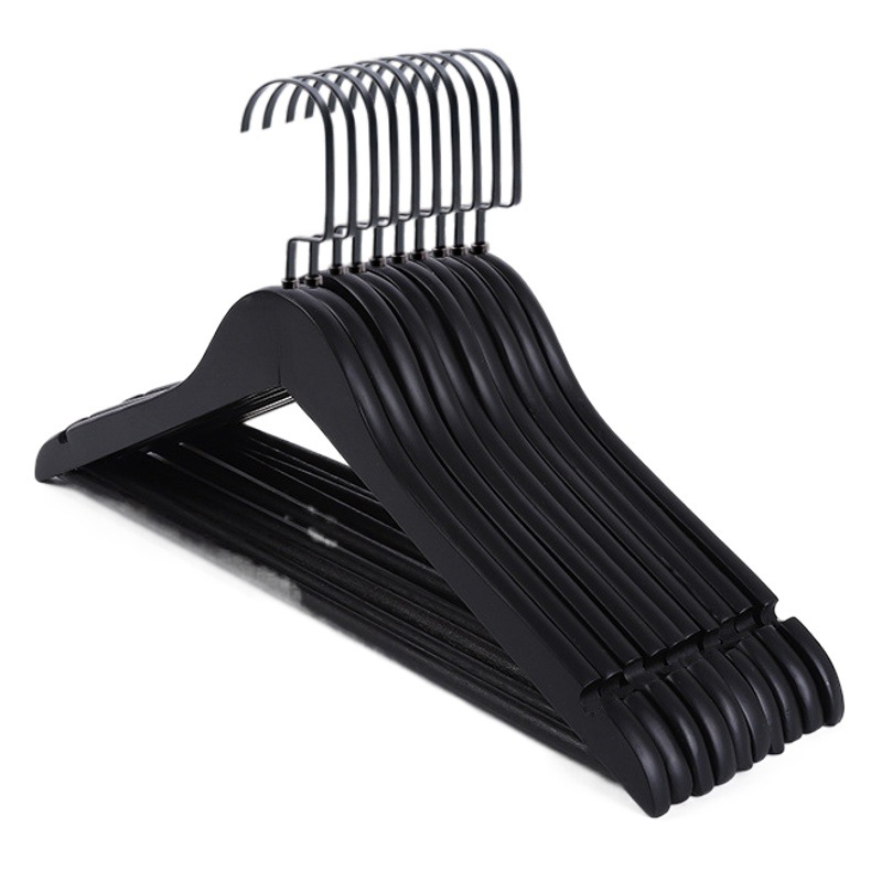 Percha de madera maciza sin costura percha de madera tienda de ropa de hotel soporte percha de ropa percha de madera para adultos Pantalones de rack clip al por mayor