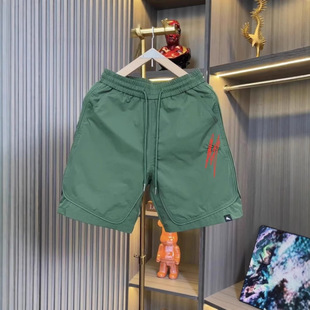 Popular New 2025 Summer Men's Fashion Casual Versatile Embroidered Sports Breathable Quick-Dry Shorts Five-Point Shorts
