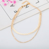 Fashionable metal short nail sequins, accessory, chain, necklace, European style, wholesale