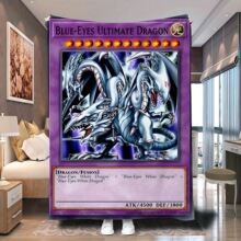 白龙游戏王卡通毛毯卧室床毯卡牌二次元礼物毯沙发盖毯源头工厂