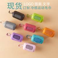 夏季冰丝冷感运动毛巾户外健身冰凉巾速干吸汗降温硅胶套包装现货