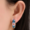 Retro fashionable earrings, Chinese style, flowered