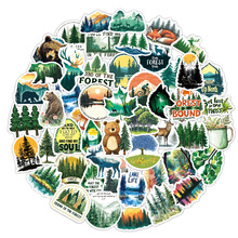 跨境森林贴纸50张卡通户外动物植物小清新涂鸦装饰电脑行李箱贴纸