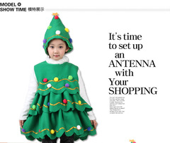 Christmas Adult Parent-Child Christmas Tree Costume Children's Christmas Costume Halloween Santa Tree Costume