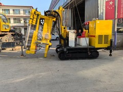 トンネル掘削工事油圧水研削ドリル台車