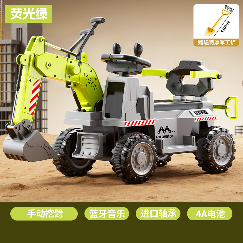 Excavadora de juguete para niños, juguetes para niños y niñas, excavadora eléctrica de control remoto, acoplador de ingeniería de carga