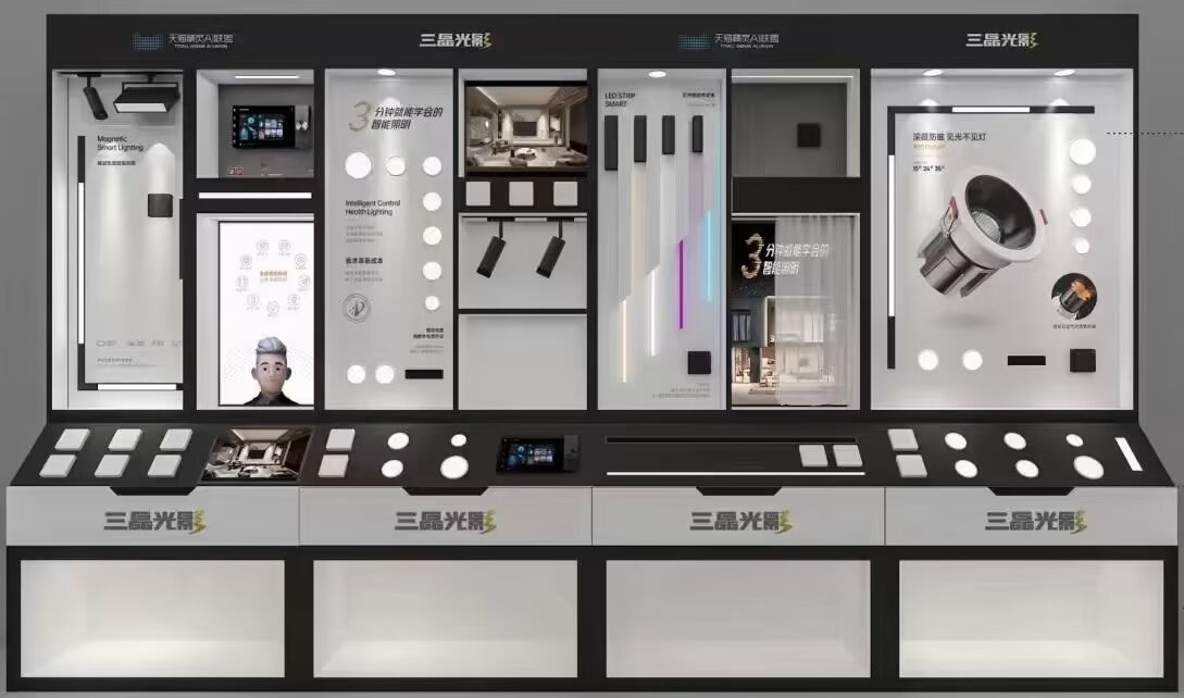 开关照明展示柜  电气展柜  灯饰展柜   浴霸展架