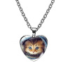 Cartoon glossy necklace heart-shaped, pendant heart shaped, European style, with gem, wholesale