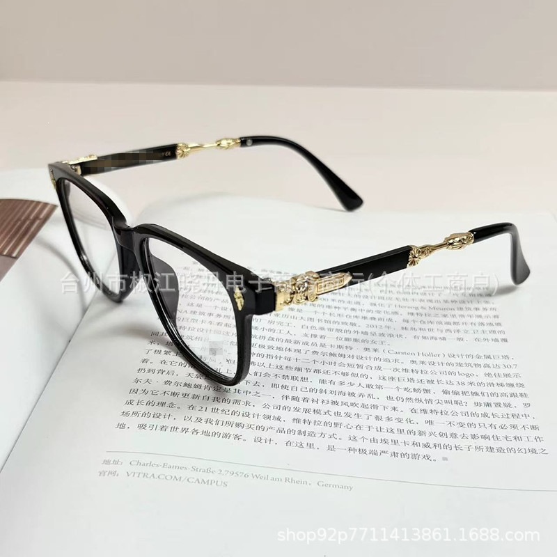New European and American style sunglasses for men and women, square frame, plain TR lenses, classic travel fashion optical glasses