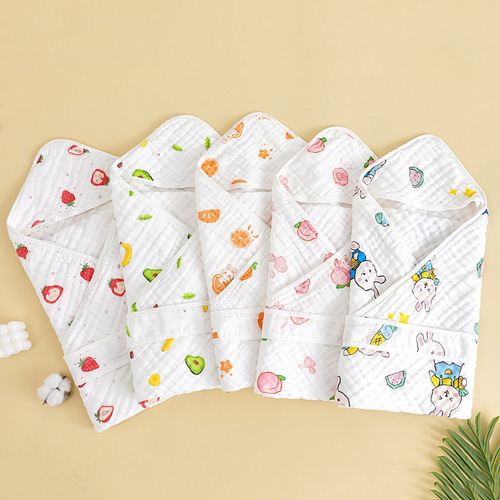 Newborn Baby Six Layers Cotton Gauze Blanket Swaddle Wrap Anti-Shock Breathable Sleeping Bag Export 