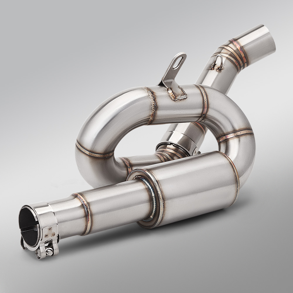 Motorcycle modification: CFMOTO 400NK 650NK mid-section exhaust pipe, tail section silencer, Scorpio SC tail section