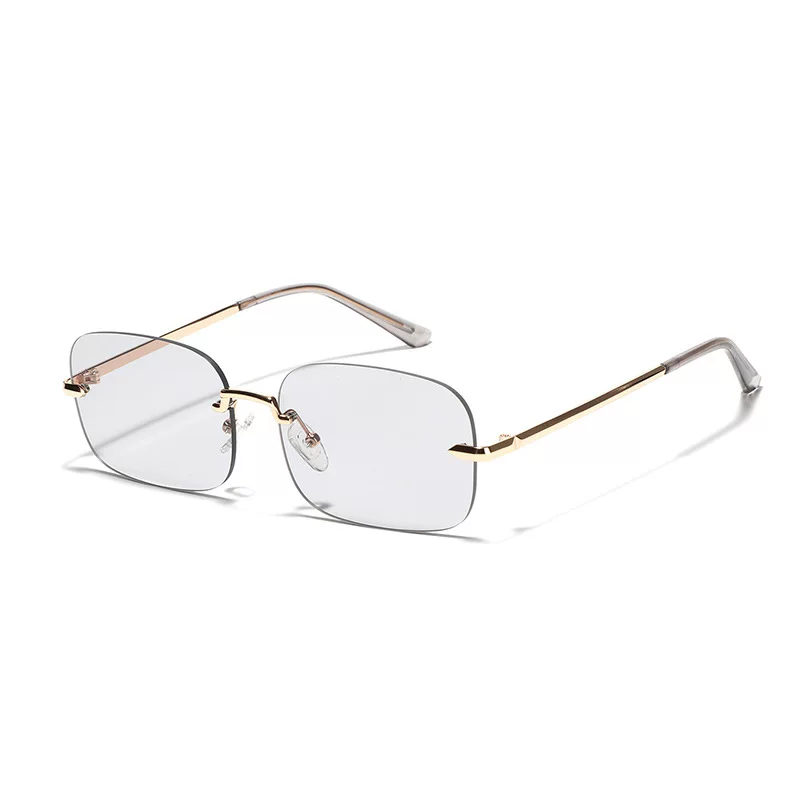 Transparent lens, square sunglasses, 2 carat