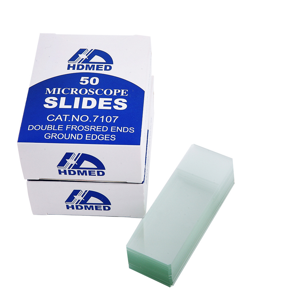 厂家直供 双面磨砂载玻片7107 免洗防脱载玻片 显微镜配件