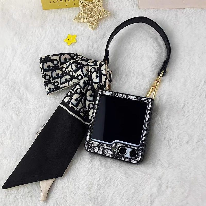 Suitable for Samsung Zflip6/7/5/3.4 Mobile Phone Case Foldableing Screen New Official Model Satchel Rope Crossbody Rope Popular Case