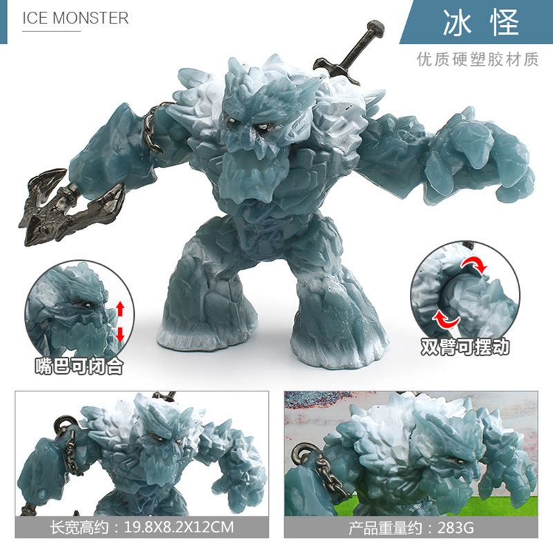 Simulación transfronteriza mitología occidental modelo de bestia marino hombre de nieve de hielo espada diente tigre monstruo hombre lobo decoración juguetes