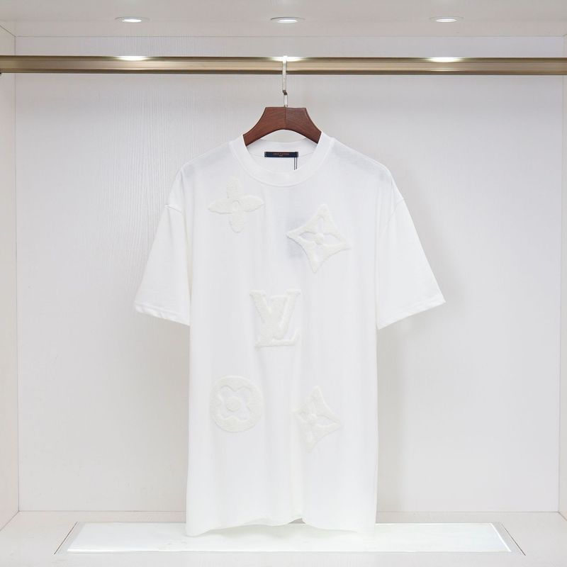 国境を越えた25ss夏の新型230グラムの双糸綿はアルファベットロゴで男女の同じファッションtシャツを刺繍している|undefined