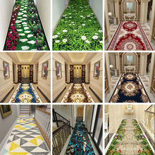 3D印花玄关走廊地毯过道家用长条欧式地毯满铺整卷楼梯垫酒店定制