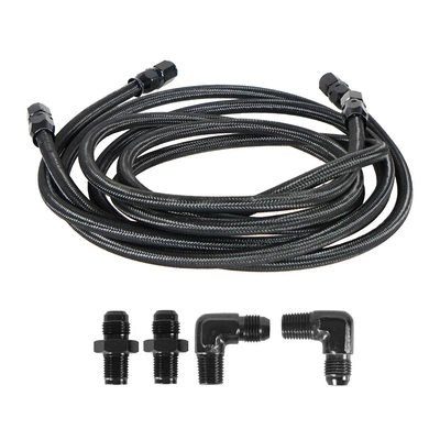 Car Modification Ptfe Transmission Cooler Hose Connector An6 Hose Connector Black Braided Oil Pipe (automobile water pipe) - black