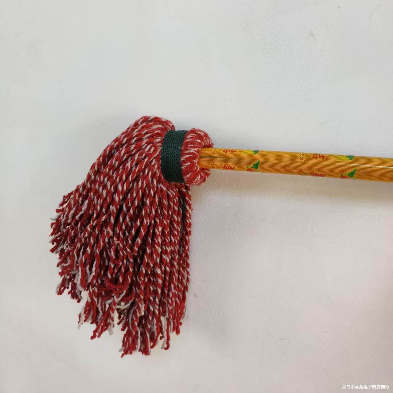 圆木杆墩布棉线吸水线纱老式物业工厂学校加大保洁家用清洁拖把