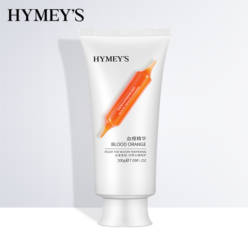 Hermosa imagen, hidratante y clara sangre naranja limpiador facial, espuma densa, Limpieza Profunda, hidratante y no apretado limpiador facial