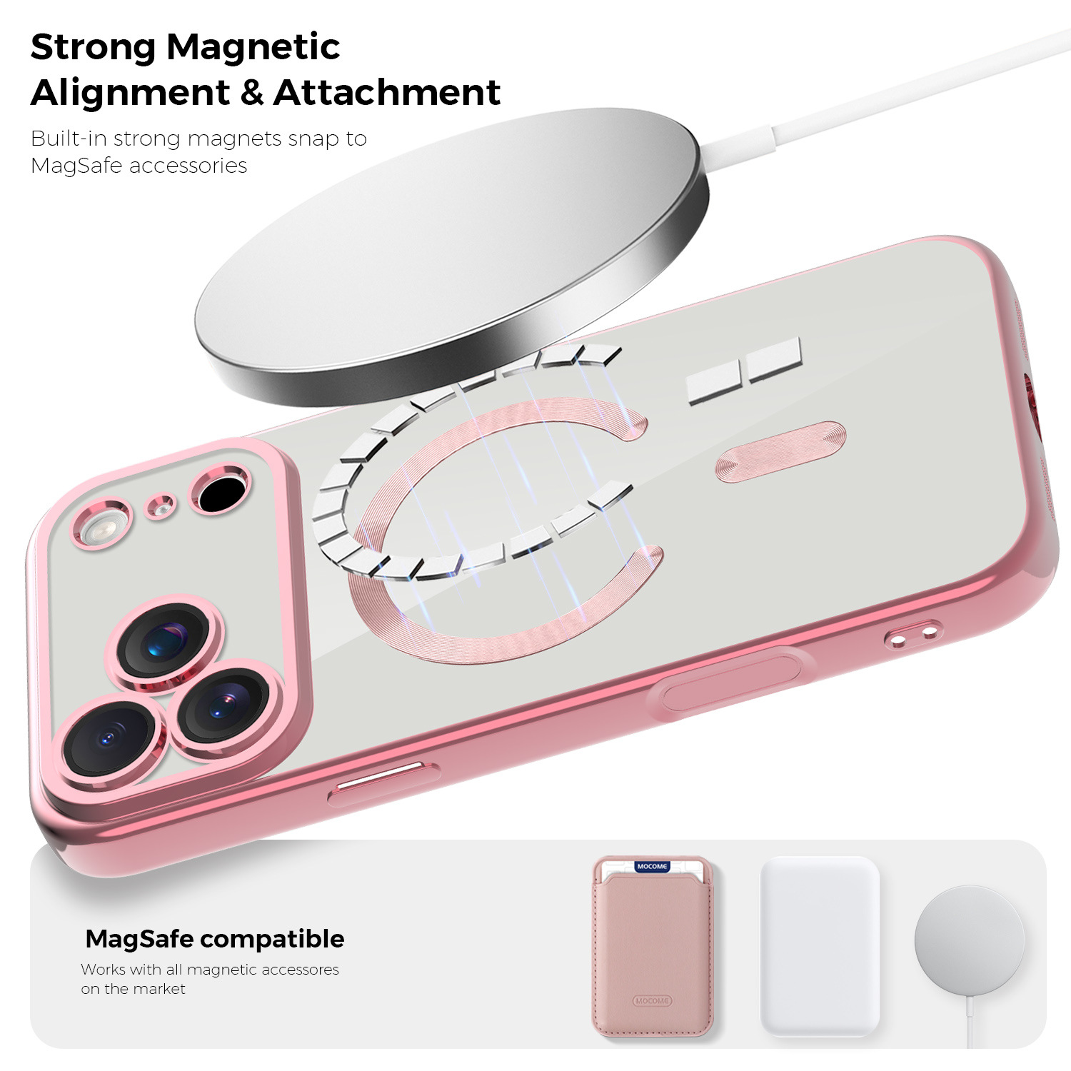 Neue magnetische Hülle im CD-Design mit Kartenhalter für iPhone 17 Pro Max, stoßfeste Hülle für alle iPhone-Serien_voghion.com
