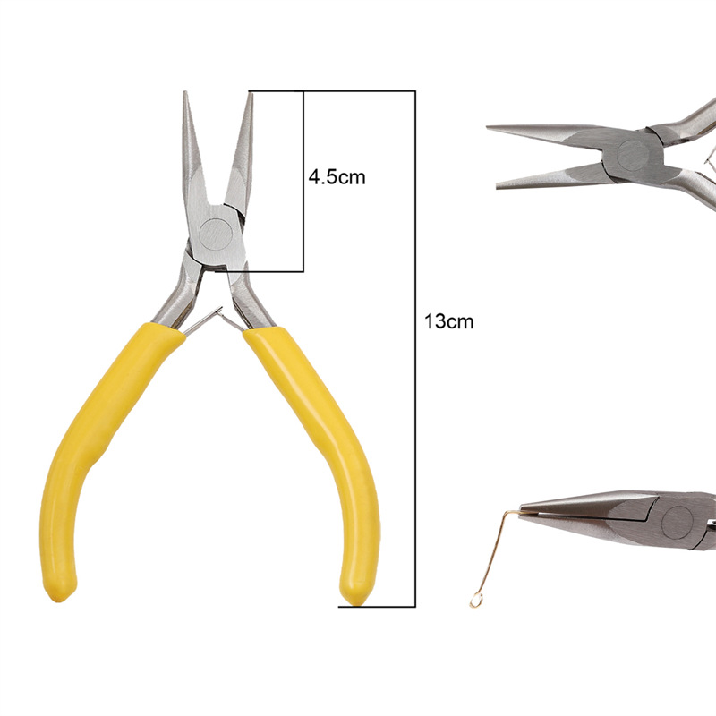 Yellow handle pointed mouth tongs (toothless)
