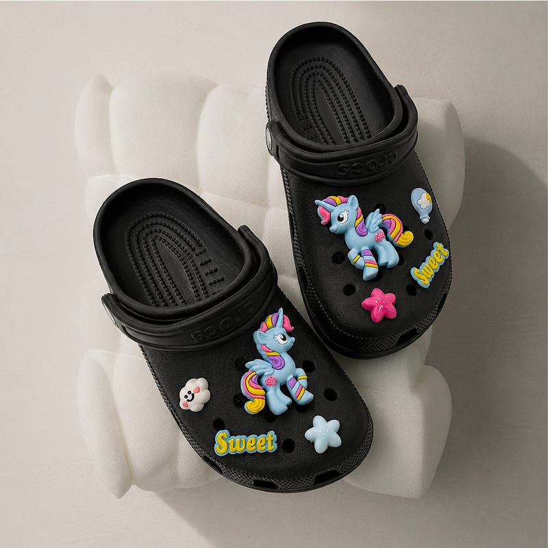 26 New Cross-Border DIY Accessories for Crocs Shoes, 3D Unicorn Cartoon Creative Detachable Shoe Charms
