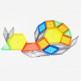 Six-Color Piece Children's Puzzle Geometry Puzzle Intelligence Kindergarten Teaching Aids Learning Track Girls Building