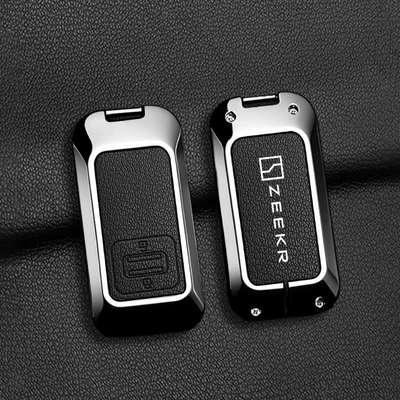 Suitable for Zeekr 001 key case 2026 model Max/Ultra full protection cover Zeekr 9x simple key pouch (Car key bag) - jikrypton-c-modelblack-goat-leather