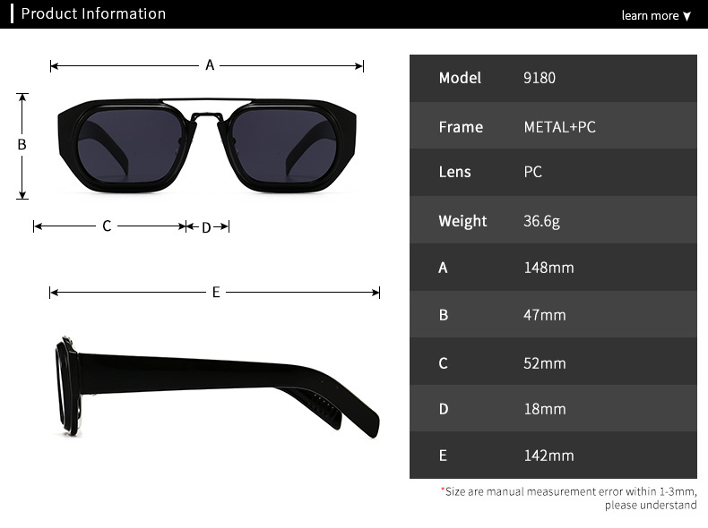 New Style Retro-sonnenbrille Mit Quadratischem Rahmen Ins-sonnenbrille display picture 2