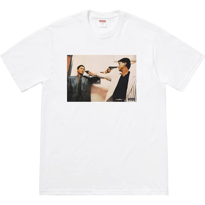 新しいアメリカのトレンディなストリートブランドミラノクロススモーククラシックユニセックスルーズで多用途なレターTシャツ|undefined