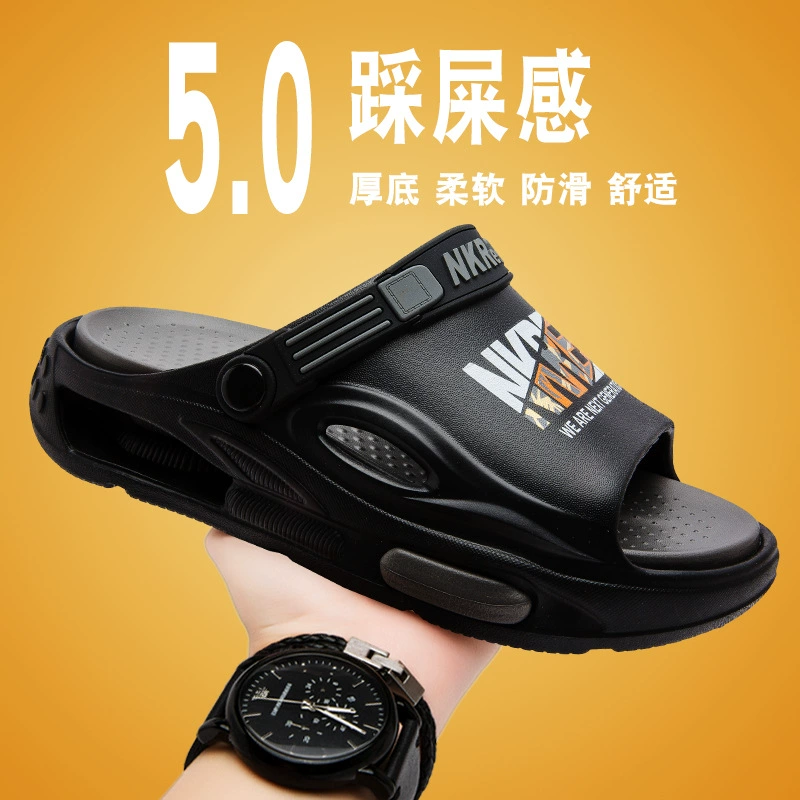 Мужские летние тапочки 2025 года, новая модель, нескользящие, на толстой подошве, для улицы, вождения и пляжа.