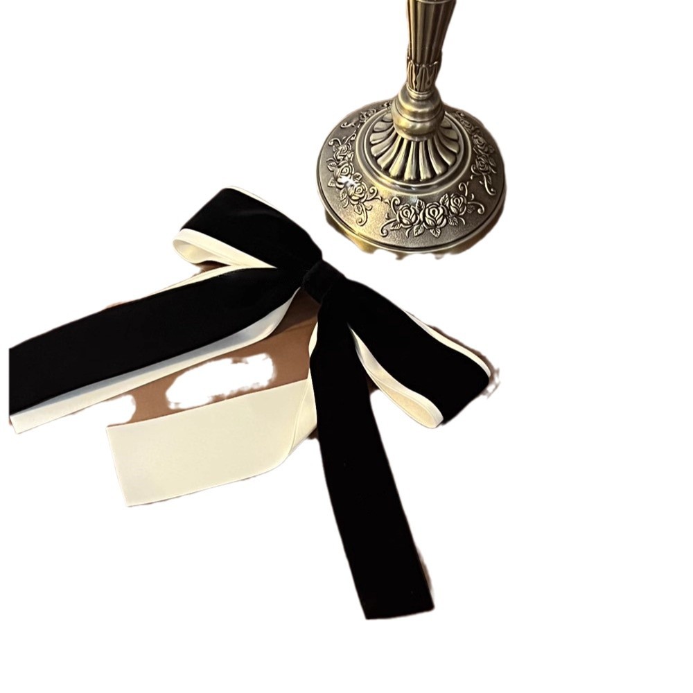 Fransk balletstil fløjl klassisk farvet sløjfe hårnål baghovedet hårnål topklemme nyt hovedbeklædning hårtilbehør_voghion.com