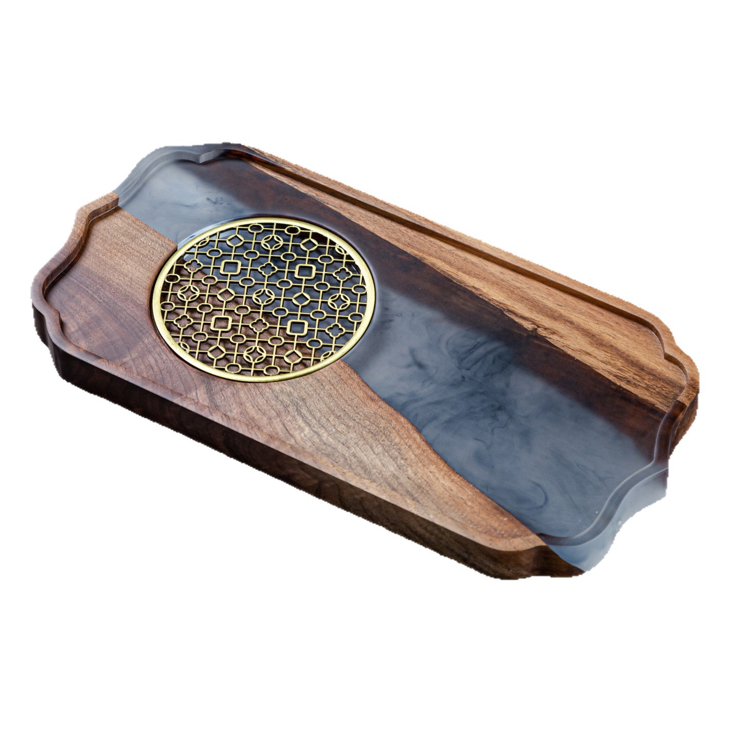 bandeja de madera de nuez, bandeja de té seca de madera sólida, bandeja de taza de té rectangular, bandeja de comida, bandeja de té, bandeja de refrigerio