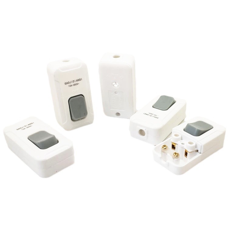 Square hand pinch button switch large wiring blister white rocker bedside switch factory direct supply
