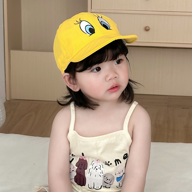 Sombrero de patito amarillo, niños y niñas, Cuicui, el mismo estilo, sombrero para el sol para mujer, protector solar, protección UV, gorra, moda, estilo occidental