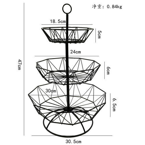 Carefully selected Nordic-style lotus leaf fruit tray, living room European-style home coffee table, three-tier shelf, internet-famous multi-layer storage basket for snacks.