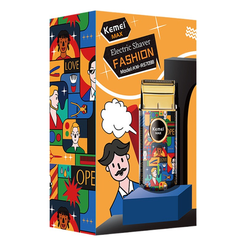 Afeitadora eléctrica kemei KM-RS7098 juventud graffiti USB recargable portátil alternativo Maquinillas de afeitar eléctrica
