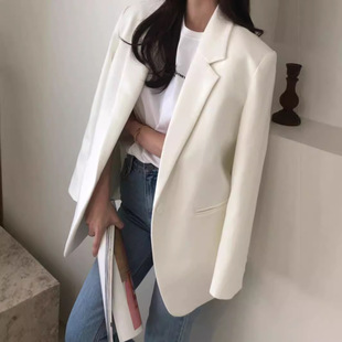 in stock Small Suit Jacket Women's Spring and Autumn New Korean Loose Casual One Button Chic Suit Jacket 606
