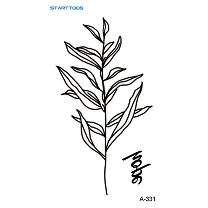 跨境新款黑色简约风高级感花草星月纹身贴mini小图案半永久迷你|undefined