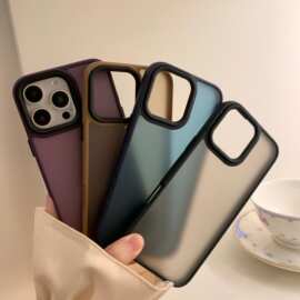黑色磨砂防污适用于苹果17Promax手机壳磁吸圈肤感磨砂透明iPhone