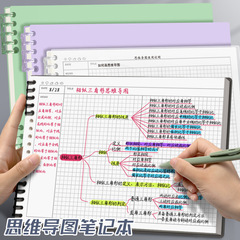 B5思维导图笔记本可拆卸活页本横版方格本学生备考学习考研专用