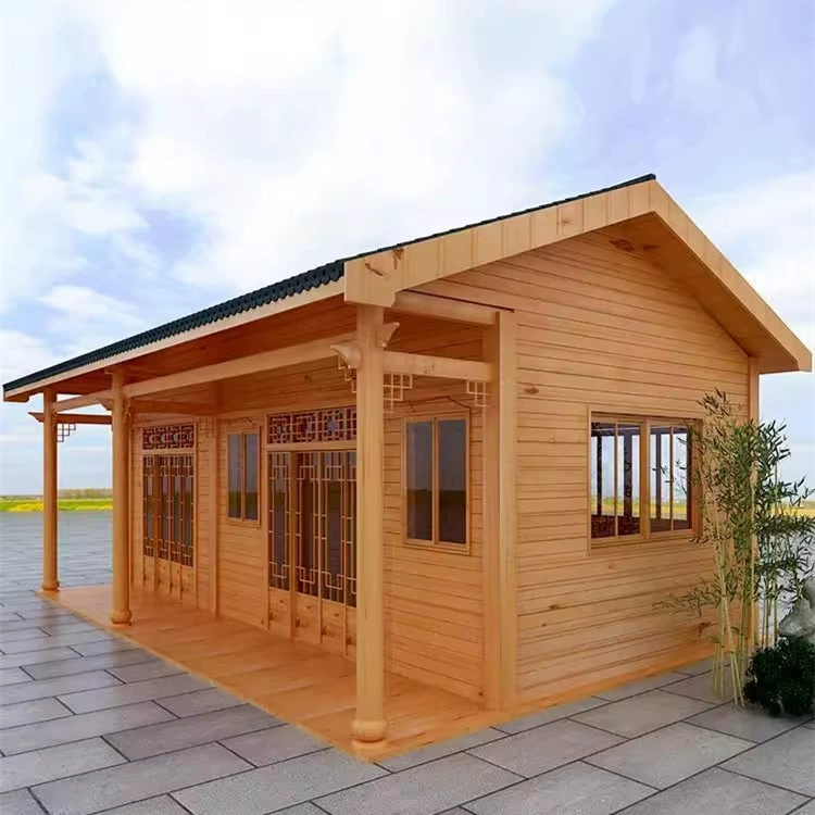 Антикоррозийная деревянная деревянная шале Вилла беседка B & B Открытый двор Собранная чайная комната Античный деревянный дом может быть перемещен