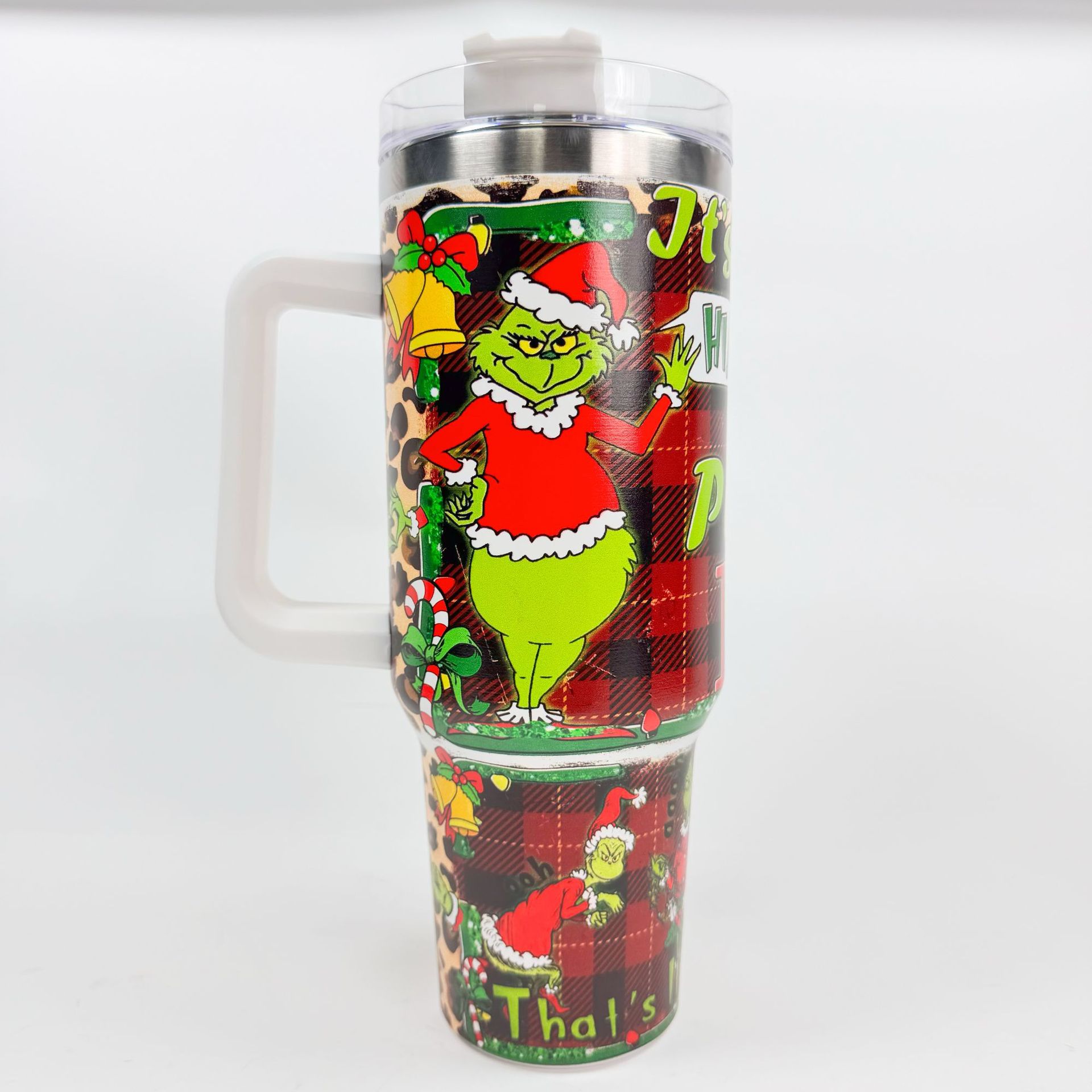 Vaso térmico de acero inoxidable con aislamiento al vacío de 40 oz, para automóvil, de gran capacidad, con impresión UV de diseño 5D, para viajes transfronterizos.