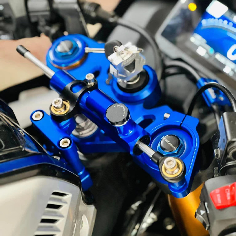 Universal Cross-Border Motorcycle Cnc Aluminum Alloy Modified Steering Damper Stabilizer Direct from Manufacturer Titanium Version