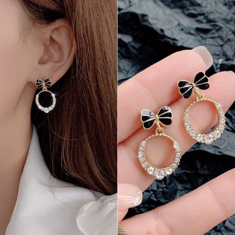Серьги, серебряные иглы, стиль Шанель, серебро 925 пробы, легкий роскошный стиль, высококачественный стиль
